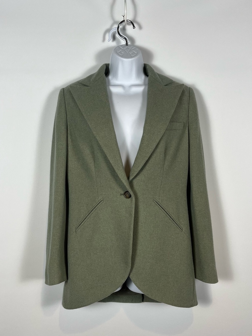 Lauren Ralph Lauren Green Heather Single-Button Blazer Wool Blend Size 8 NWT